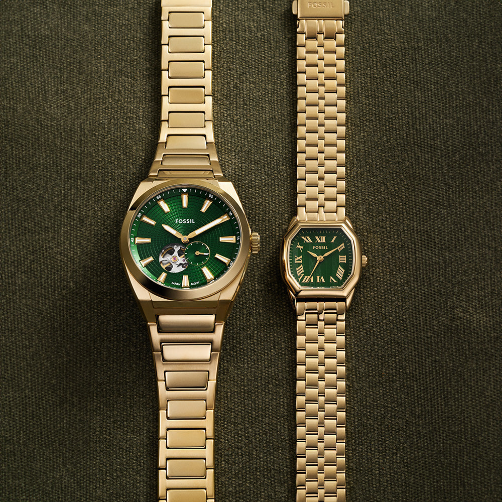 Fossil Harlow Green Dial Gold Women's Watch | ES5451
