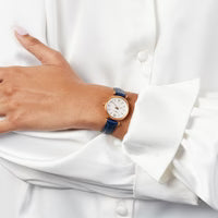 Fossil Carlie Mini Three-Hand Navy Leather Watch | ES4502