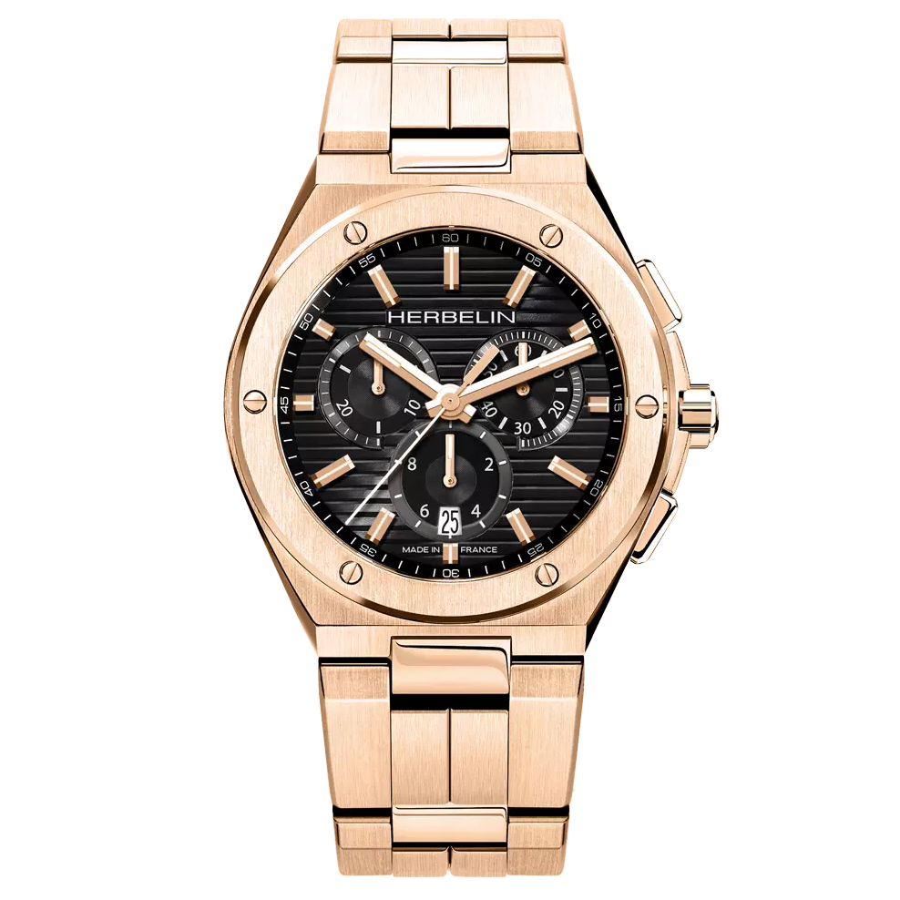 HERBELIN Cap Camarat Chronograph Rose Gold Steel 42mm Men's Watch | 37645BPR14