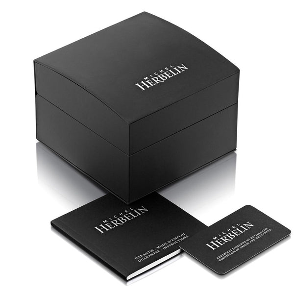 Herbelin Newport Chronograph Black Dial Rose Gold Accents Men's Watch | 37688TRG33CA