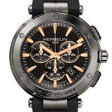 Herbelin Newport Chronograph Gunmetal Grey Black Rose Gold Men's Watch | 37688/G33TCA