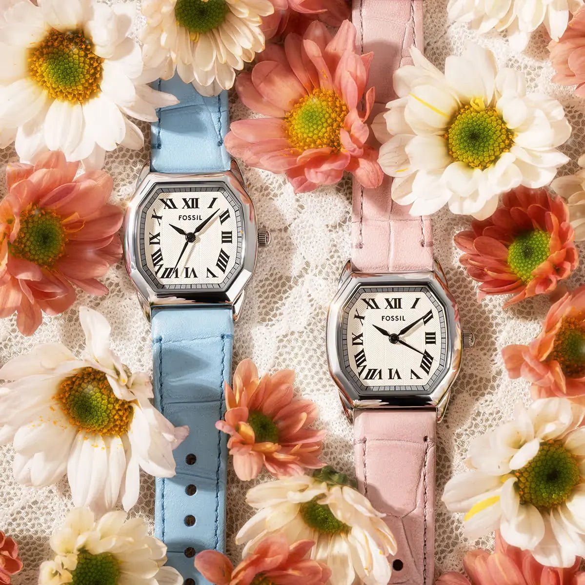 Fossil Harlow Three-Hand Light Blue Leather Women's Watch | ES5405