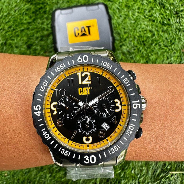 CAT Downforce Multi Black Dial Chronograph Stainless Steel Bracelet Men’s Watch | AP.149.11.117