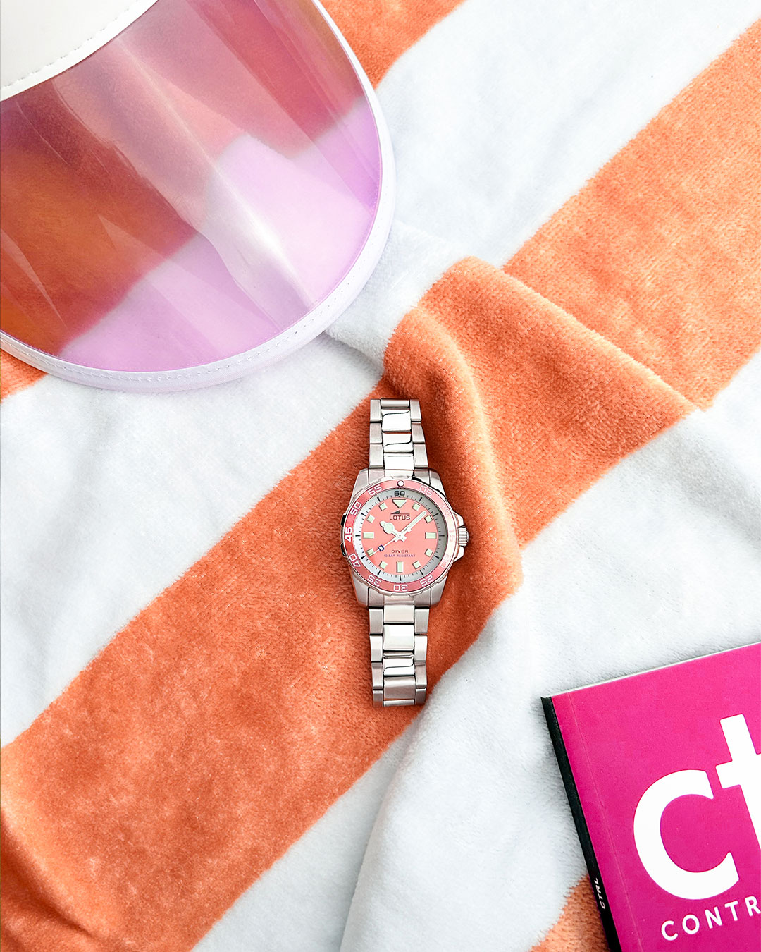 Lotus Trendy Pink Dial Stainless Steel Bracelet Unisex Watch | 18937/4