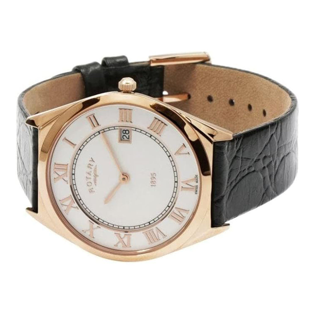 Rotary Ultra Slim Rose Gold Dial and Rose Gold Leather 35mm Men's Watch | GS08003/01