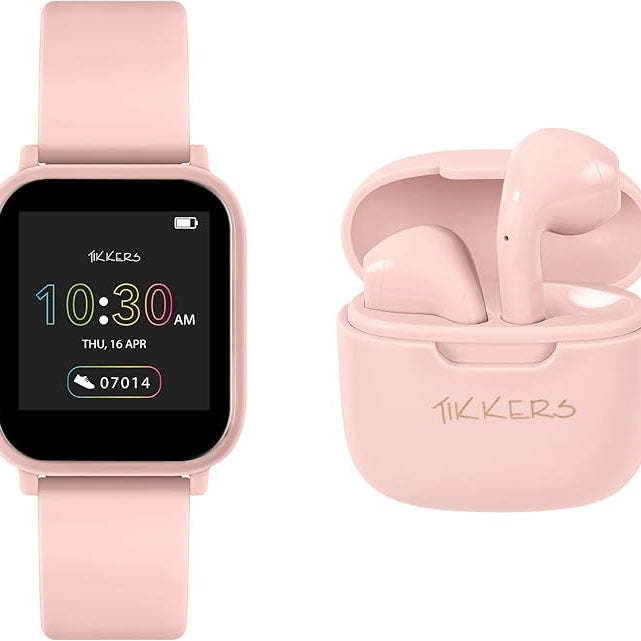 Reflex Active Pink Digital Dial Pink Strap Earbud Watch Set | TKS10-0001-SETARG