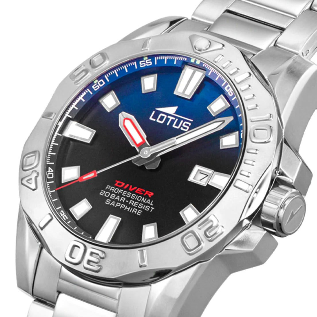 Lotus Diver Blue Dial Calendar Stainless Steel Men’s Watch | 18926/4