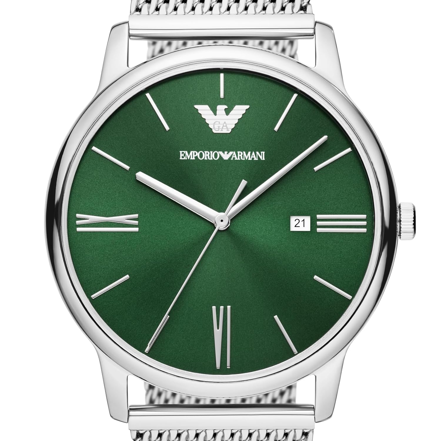 Emporio Armani Three-Hand Date Stainless Steel Mesh Men's Watch | AR11578