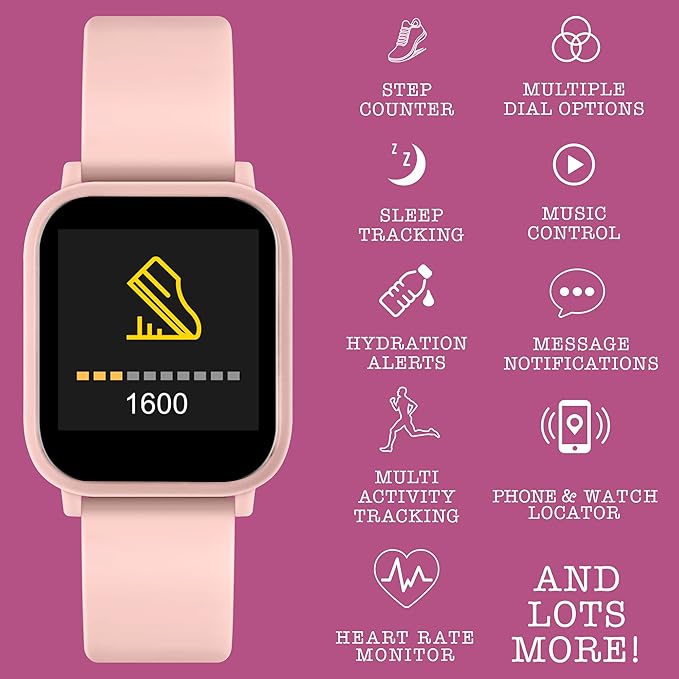 Reflex Active Pink Digital Dial Pink Strap Earbud Watch Set | TKS10-0001-SETARG