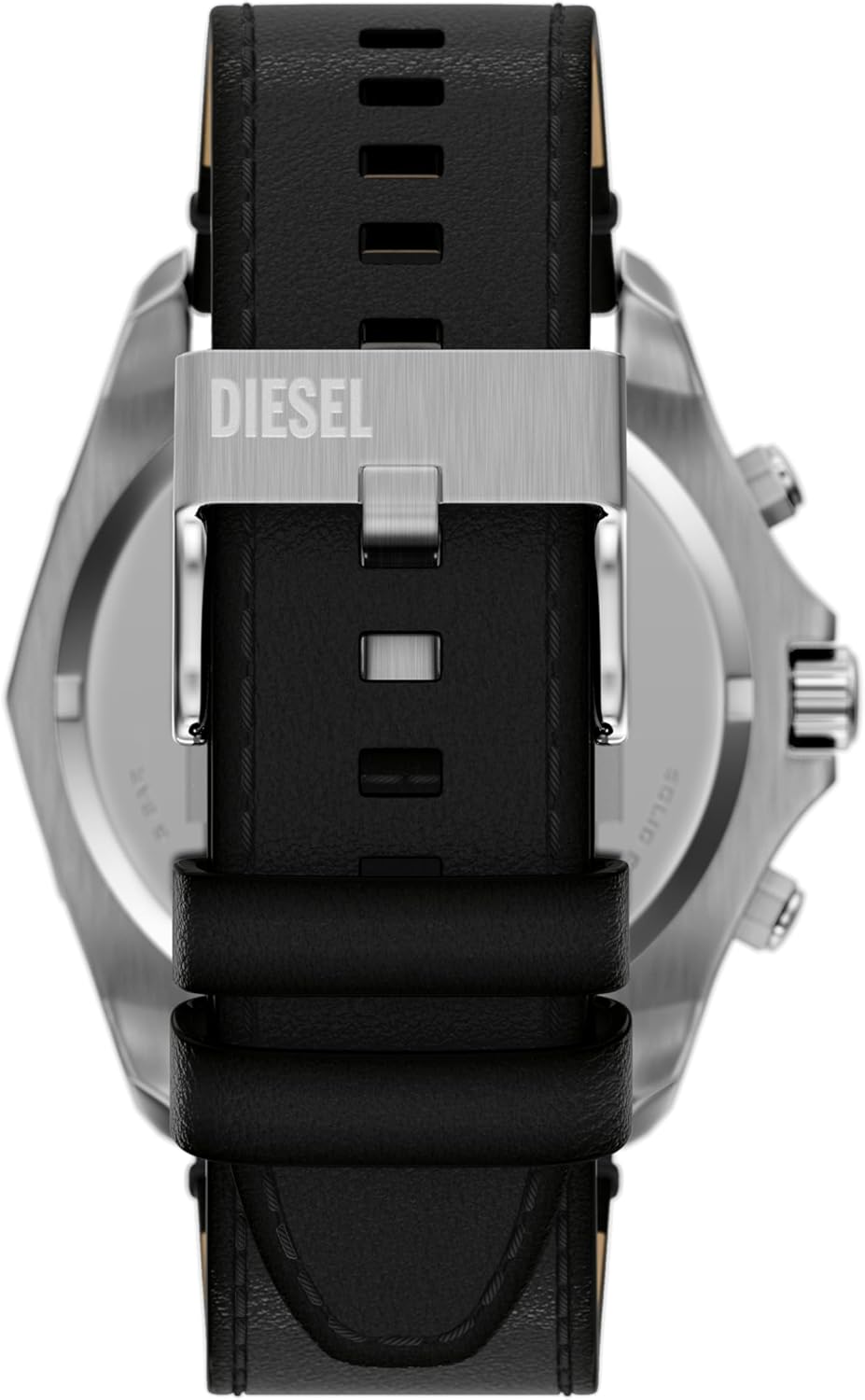 Diesel Stinger Black Sunray Dial and Black Leather Strap 46mm Men's Watch | DZ4710
