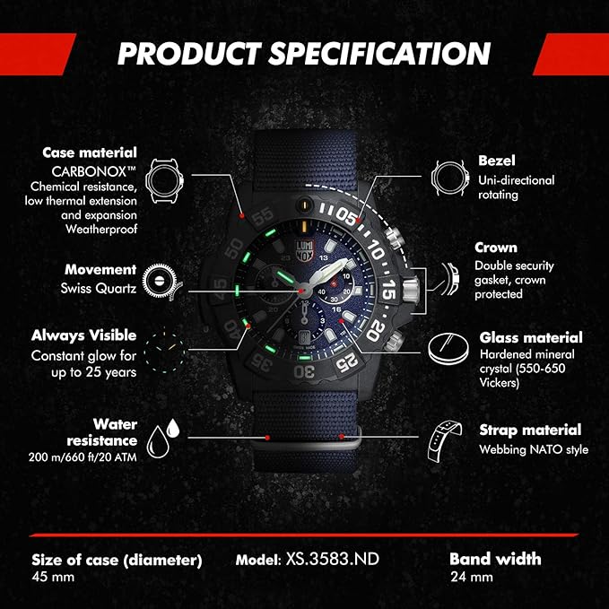 Luminox Navy Seal Chronograph 3580 Series Men's Watch | XS.3583.ND