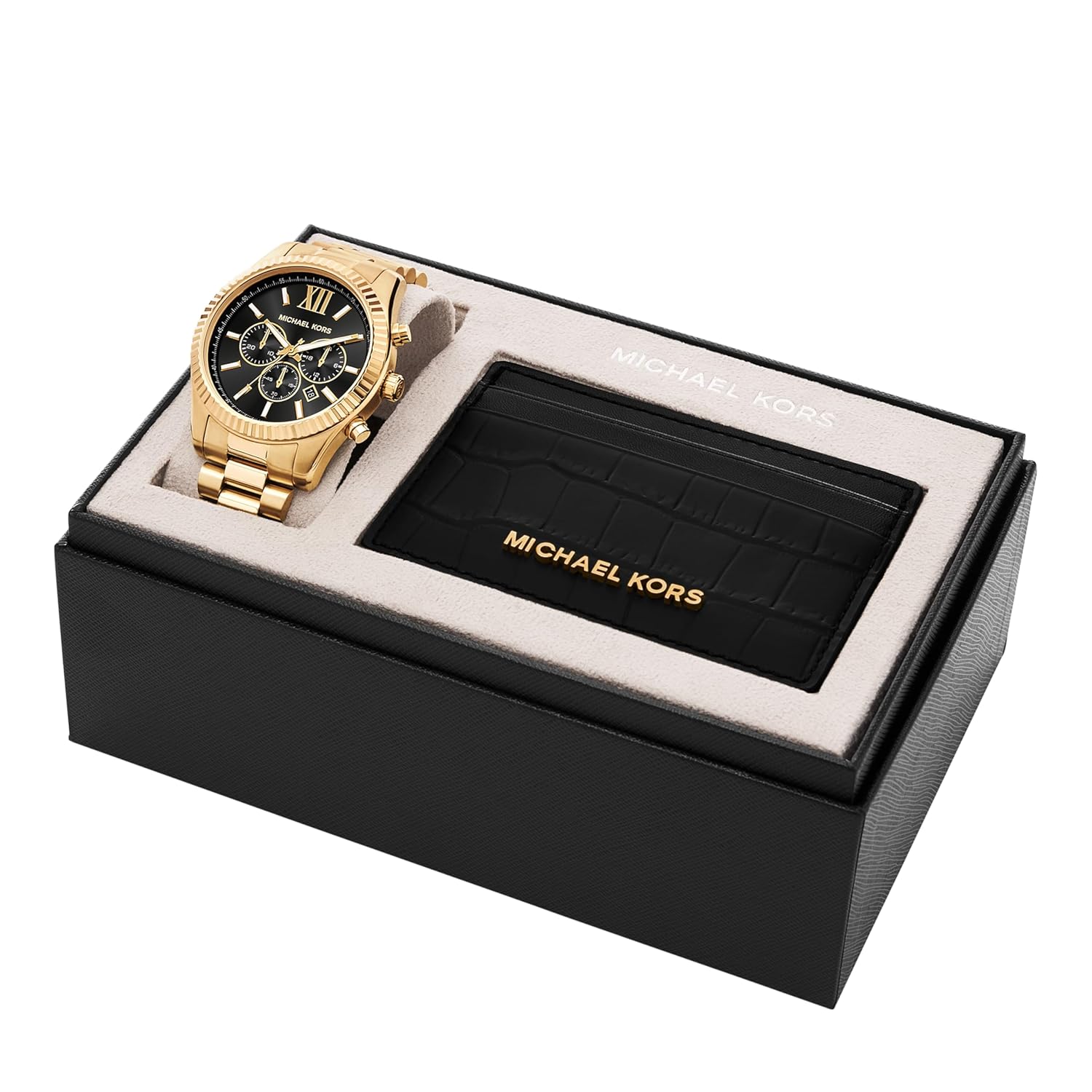 Michael Kors Lexington Gold Quartz Stainless Steel Men's Watch | MK9245SET