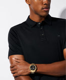 Michael Kors Oversized Panorama Gold-Tone strap with Black Dial Men's Dress Watch | MK9195