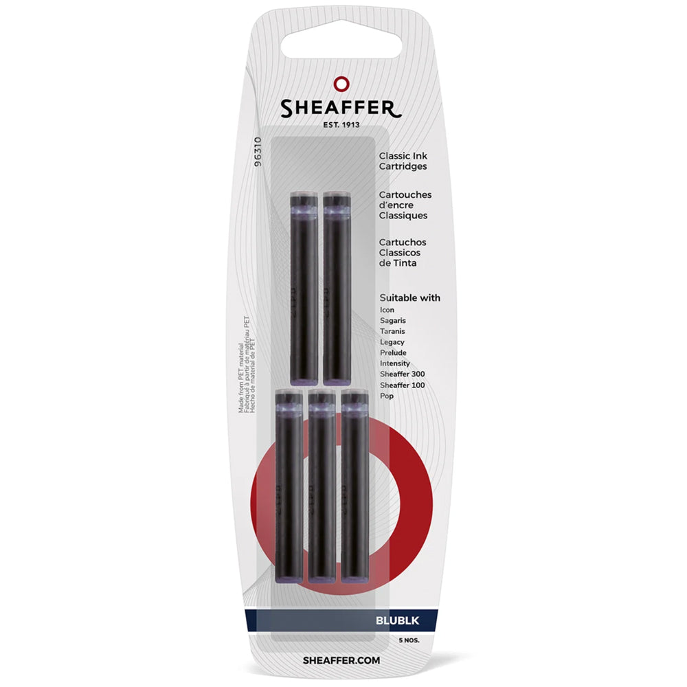 Sheaffer Classic Ink Cartridge (Pack of 5) Blue Black | 96310