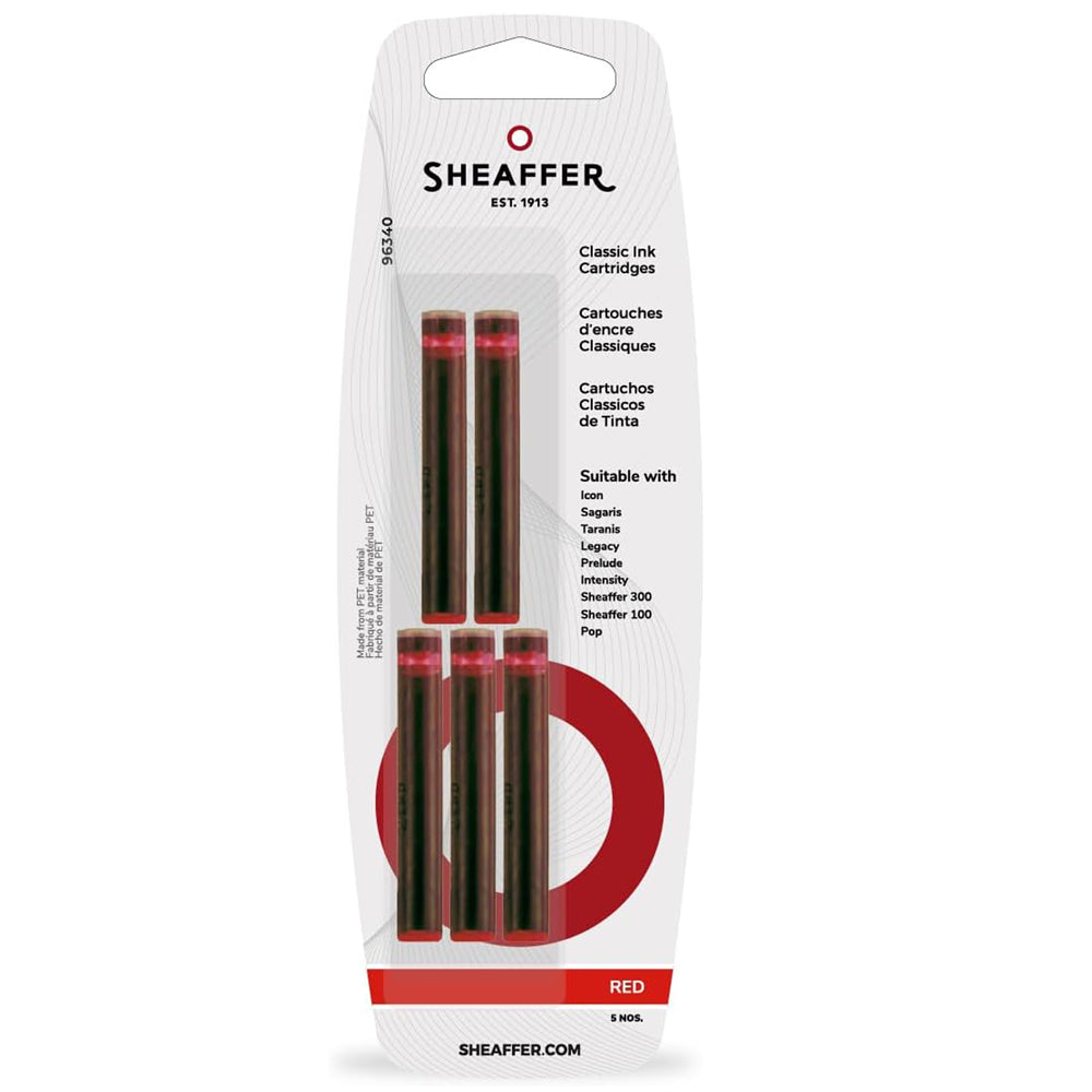 Sheaffer Classic Ink Cartridge (Pack of 5) Red | 96340
