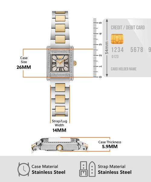 Emporio Armani Two-Hand Gold Stainless Steel Women's Dress Watch | AR11704