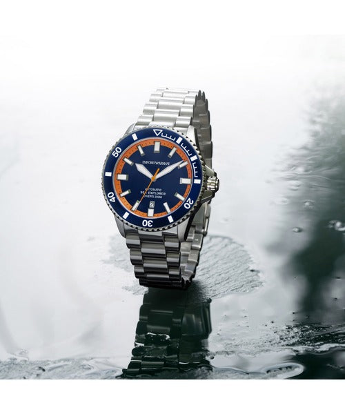Emporio Armani Blue Sea Explorer Silver Stainless Steel Men's Watch | AR60090