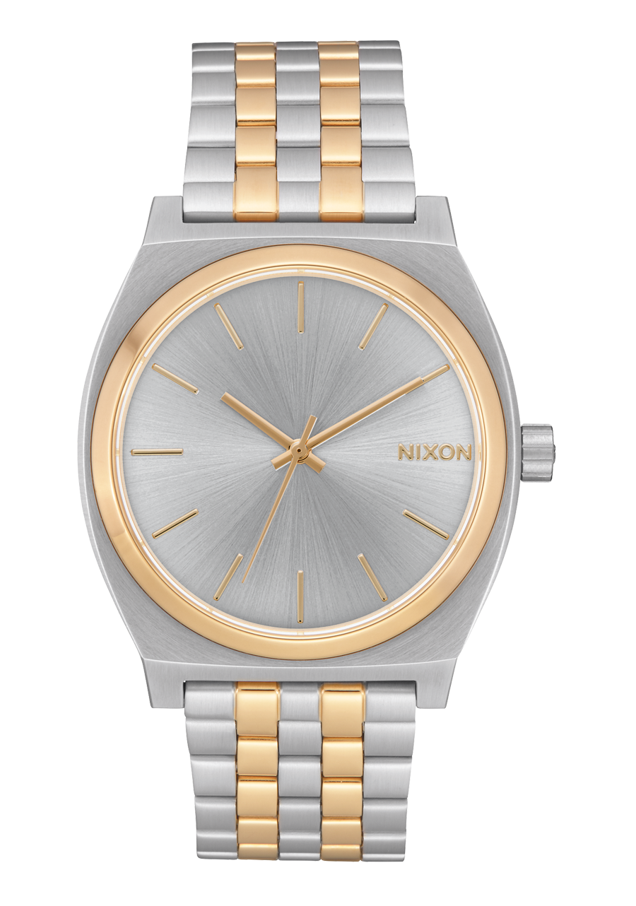 NIXON Time Teller Silver Dial and Black Steel Bracelet 37mm Unisex Watch