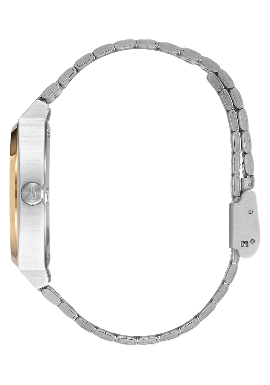 NIXON Time Teller Silver Dial and Black Steel Bracelet 37mm Unisex Watch - view 2