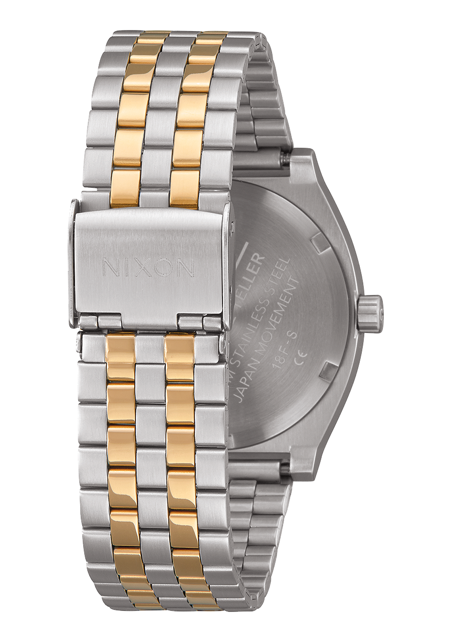 NIXON Time Teller Silver Dial and Black Steel Bracelet 37mm Unisex Watch - view 3