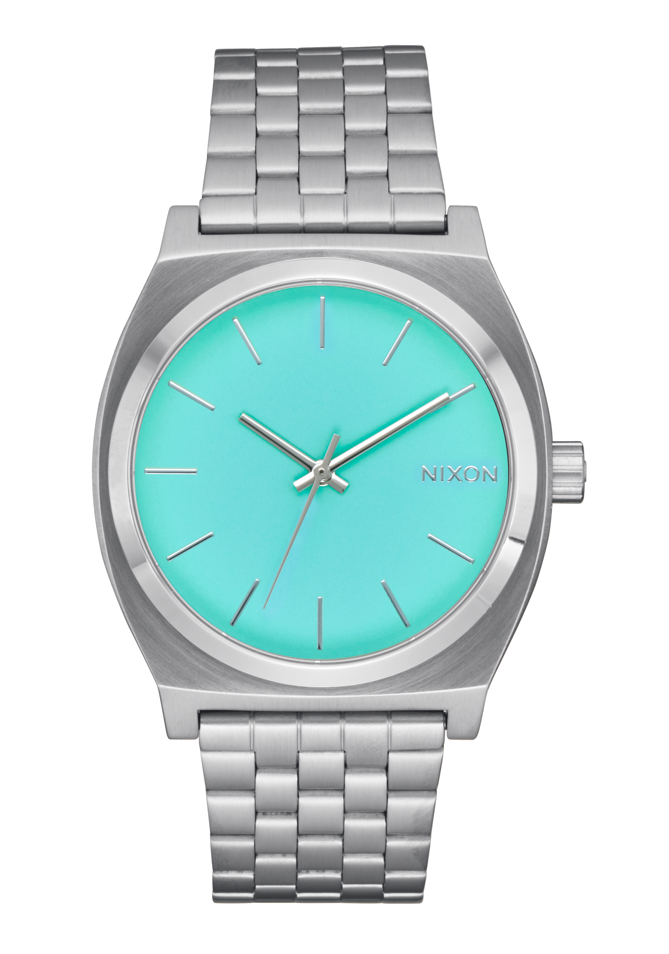 NIXON Time Teller Silver Dial and Silver Leather 34mm Unisex Watch