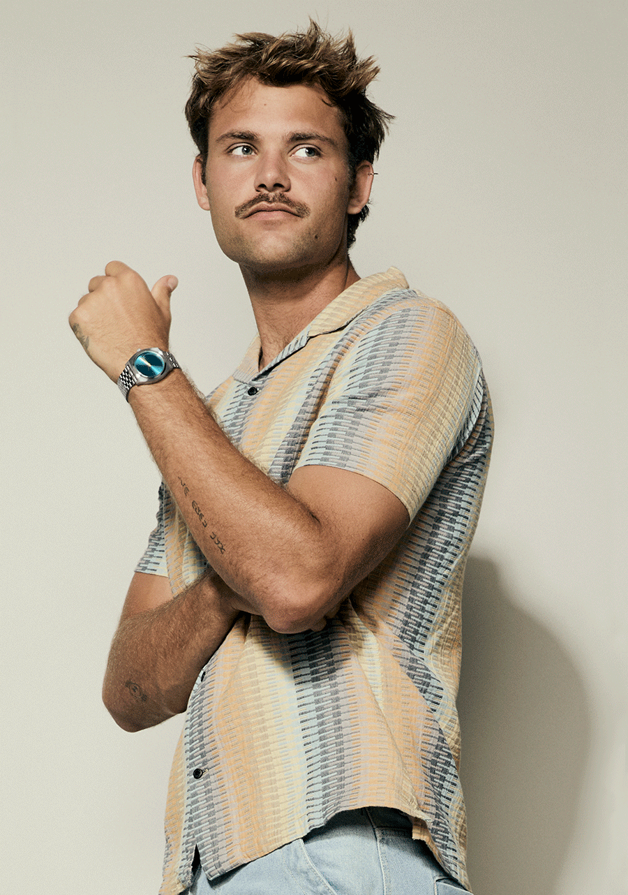 NIXON Time Teller - Silver Byron Blue Unisex Watch | A0455302-00