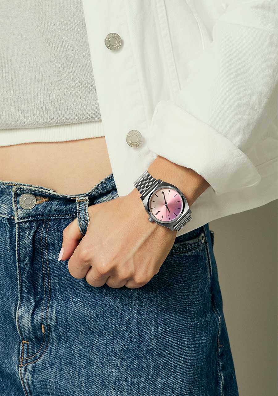 NIXON Time Teller - Silver Pink Dawn Unisex Watch | A0455356-00