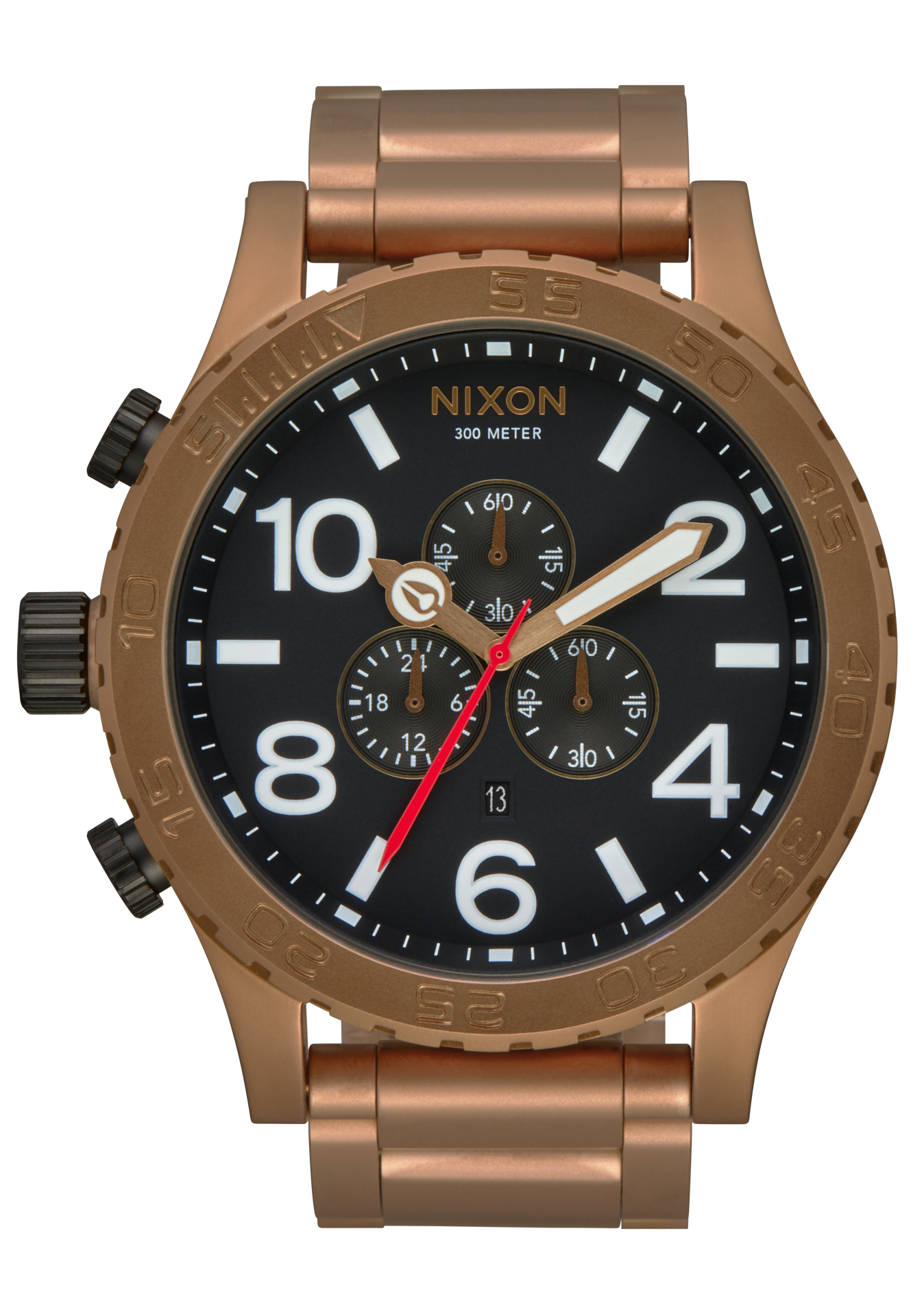 NIXON 51-30 Chrono Black Dial and Black Steel Bracelet 51mm Men's Watch