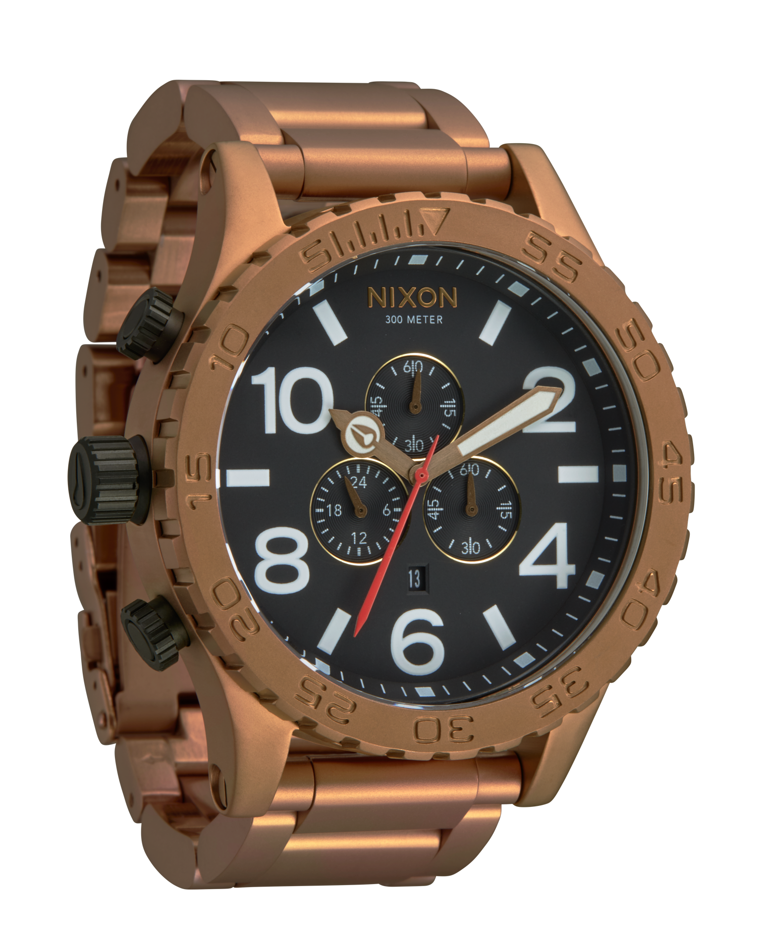 NIXON 51-30 Chrono Black Dial and Black Steel Bracelet 51mm Men's Watch - view 2