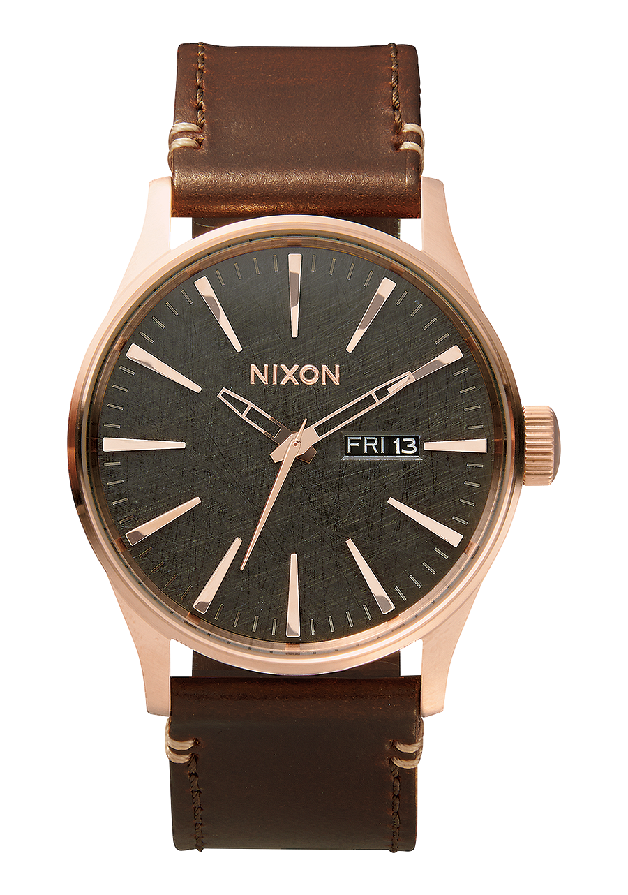 NIXON Sentry Leather Black Dial and Black Leather 40mm Unisex Watch