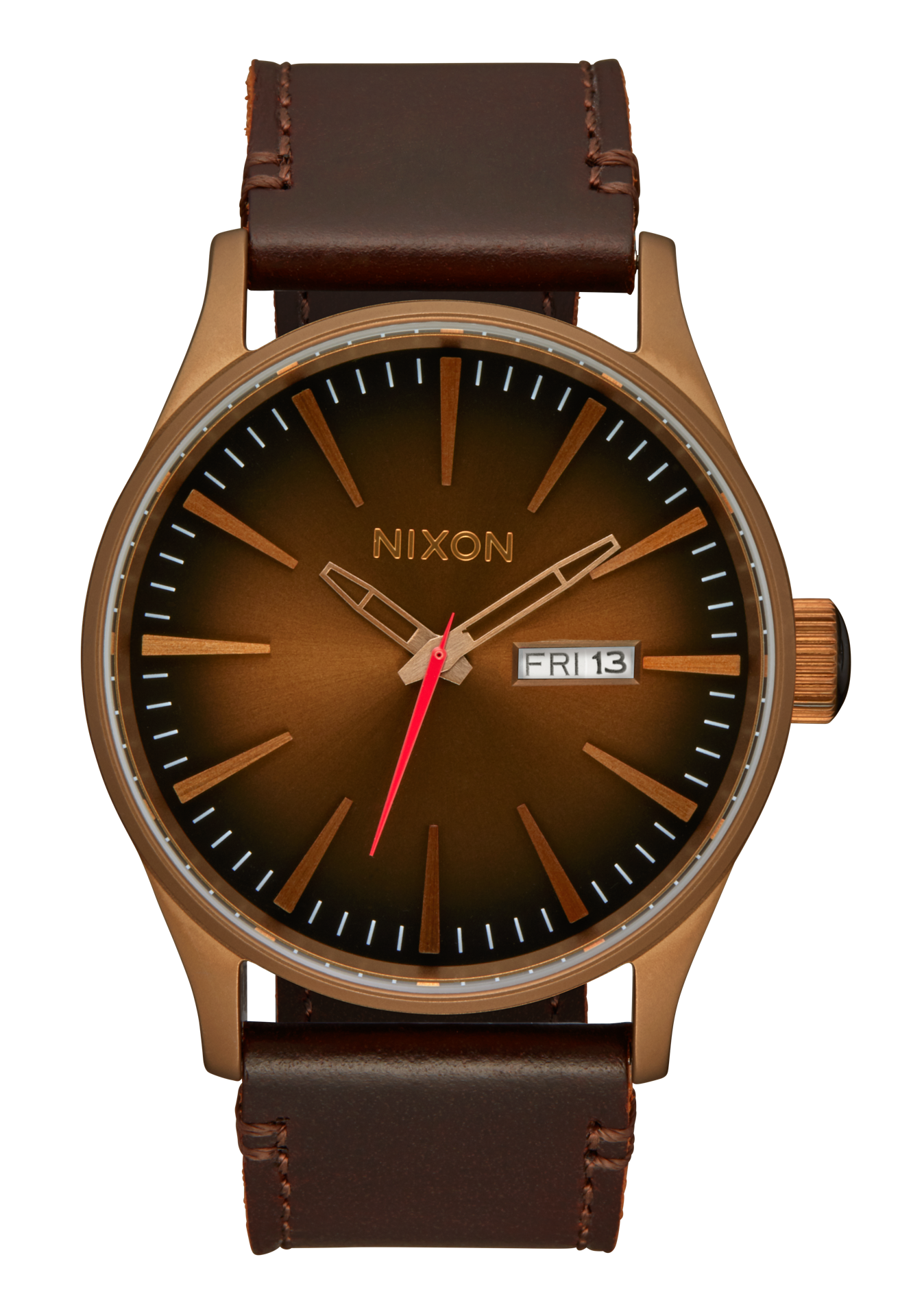 NIXON Sentry Leather Black Dial and Black Leather 40mm Men's Watch