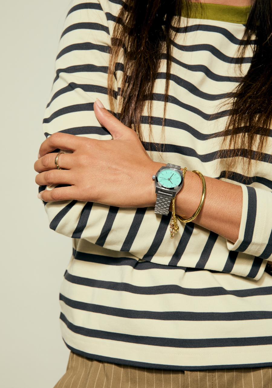 NIXON Medium Time Teller - Silver Turquoise Unisex Watch | A11302084-00