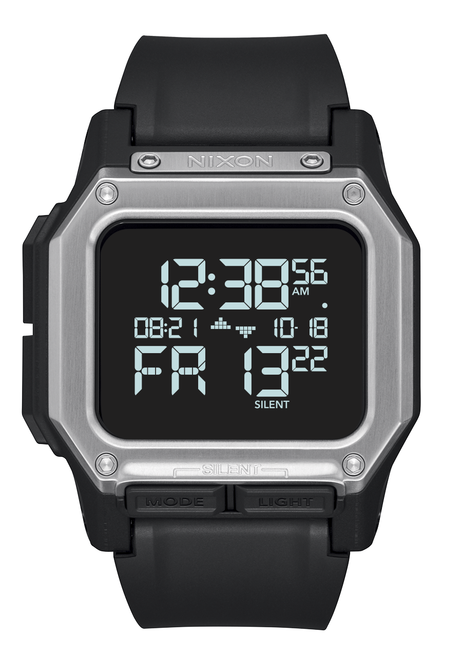 NIXON Regulus Black Dial and Black Rubber 46mm Men's Watch