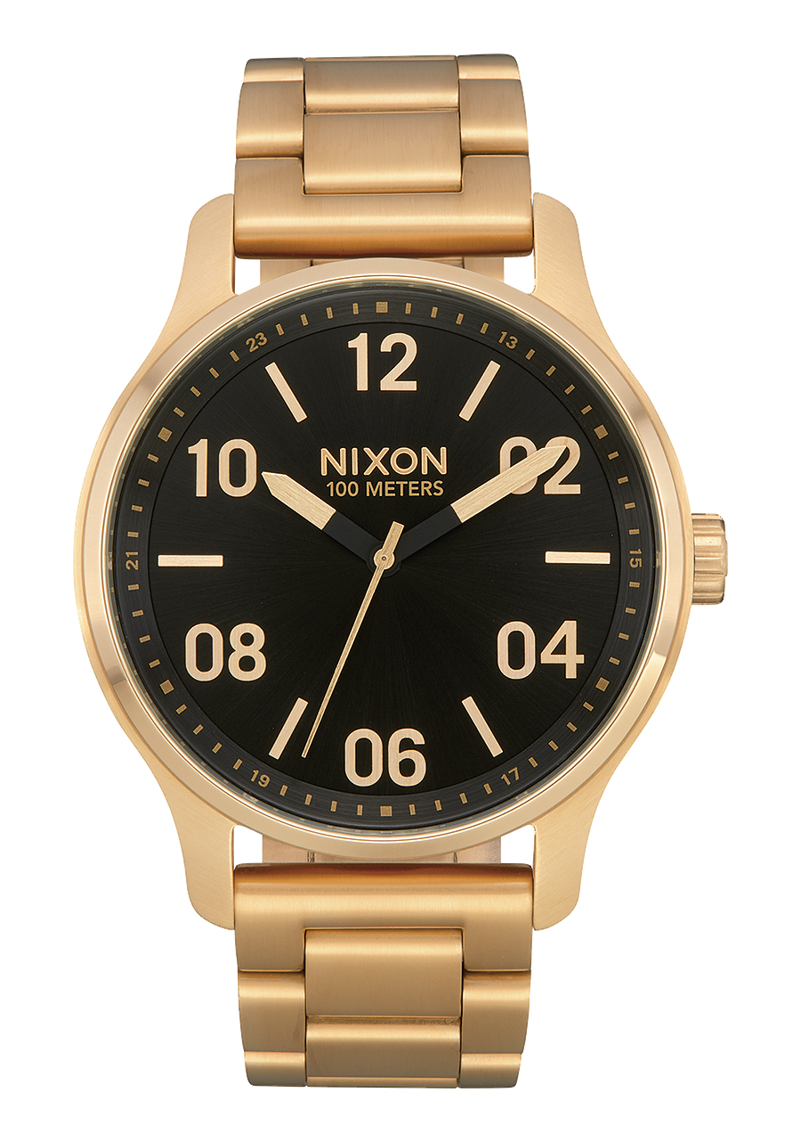 NIXON Corporal Gold Dial and Black Steel Bracelet 36mm Unisex Watch