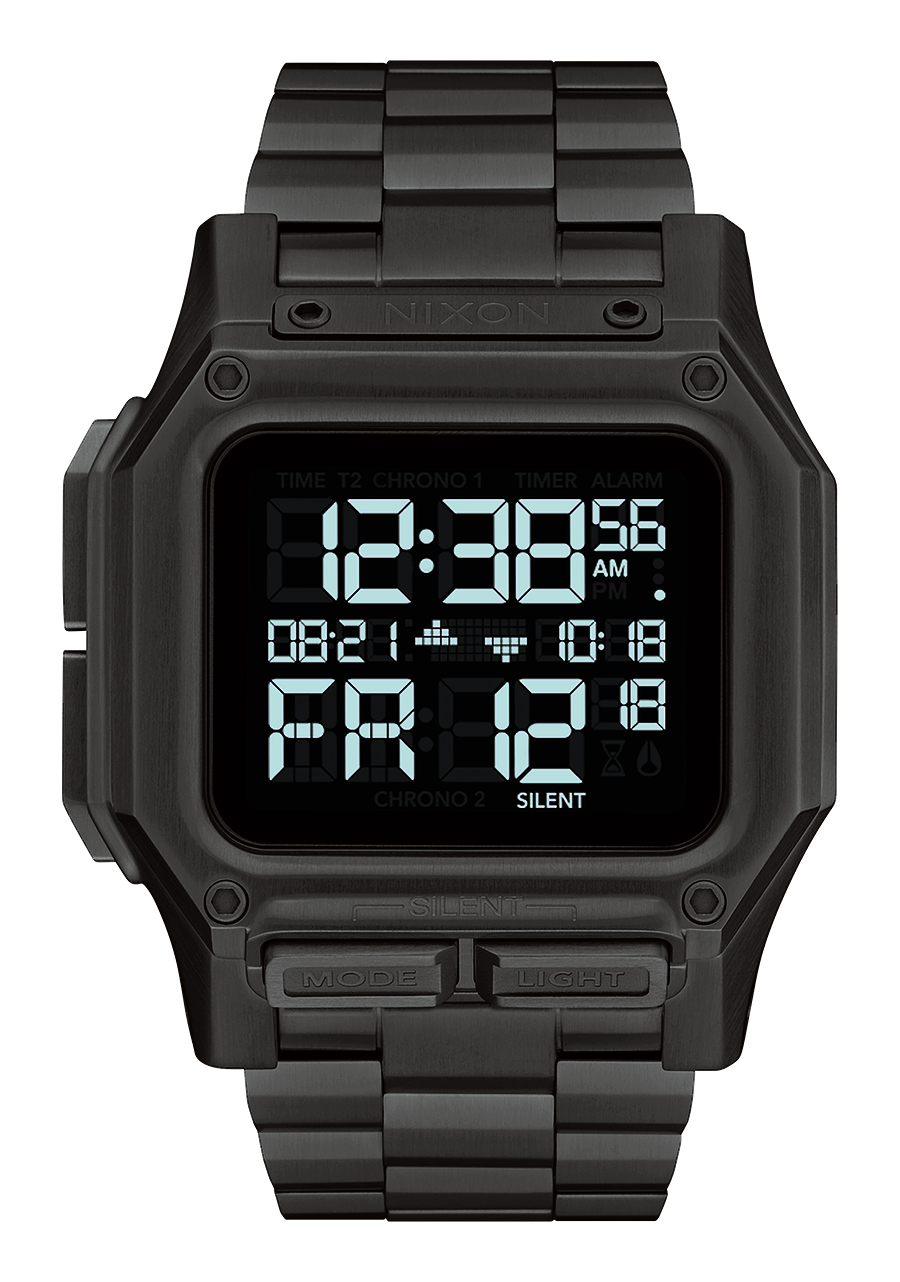 NIXON Regulus Black Dial and Black Steel Bracelet 46mm Men's Watch