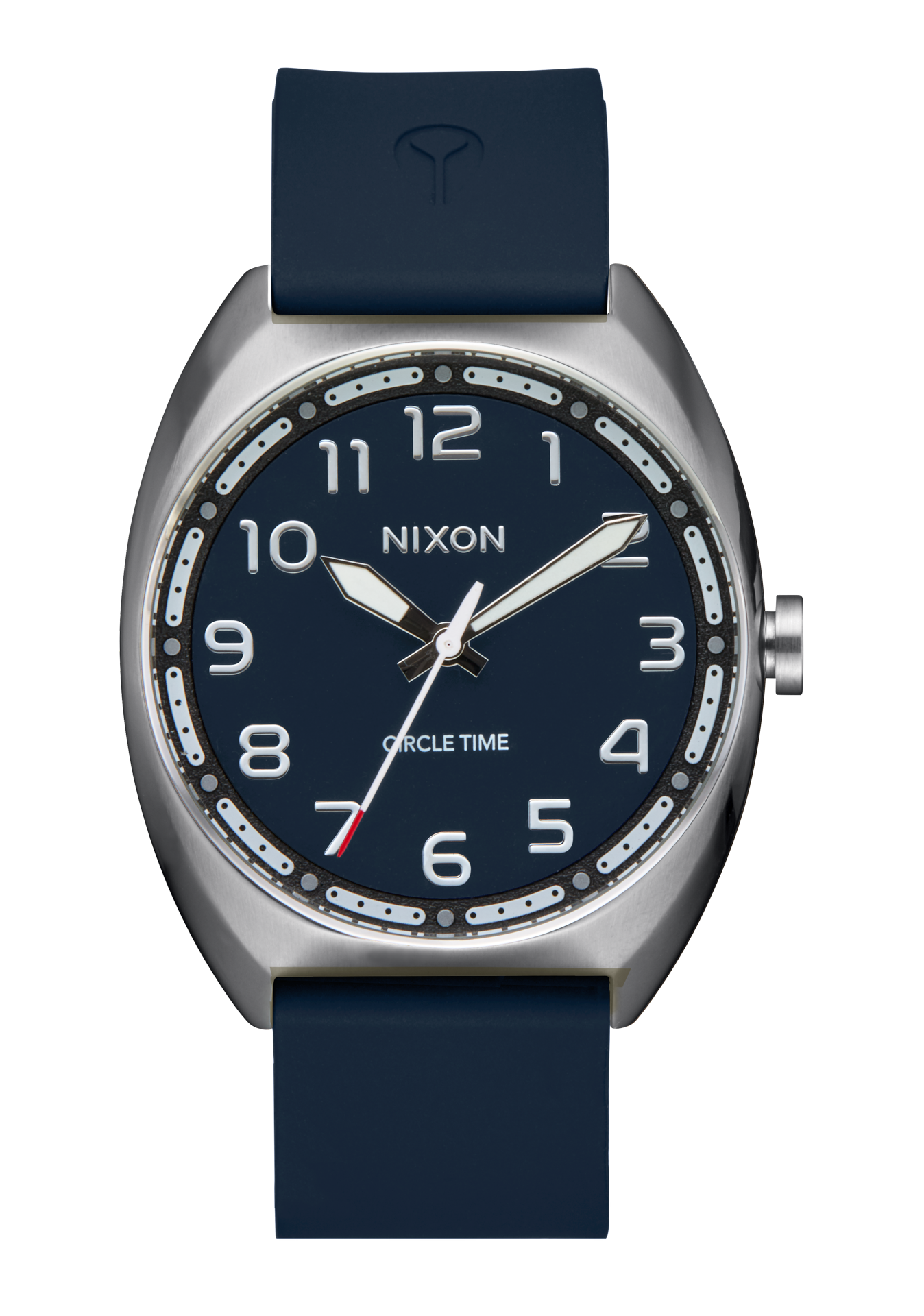 NIXON Siren Digital Silver Dial and Silver Rubber 38mm Men's Watch