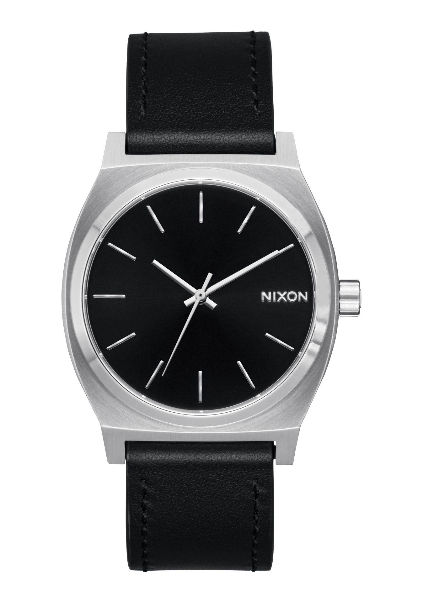 NIXON Time Teller Silver Dial and Silver Leather 36mm Unisex Watch
