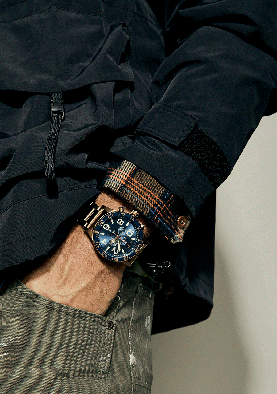 NIXON 51-30 Chrono Desert Gold / Arles Blue Men's Watch | A13895301-00