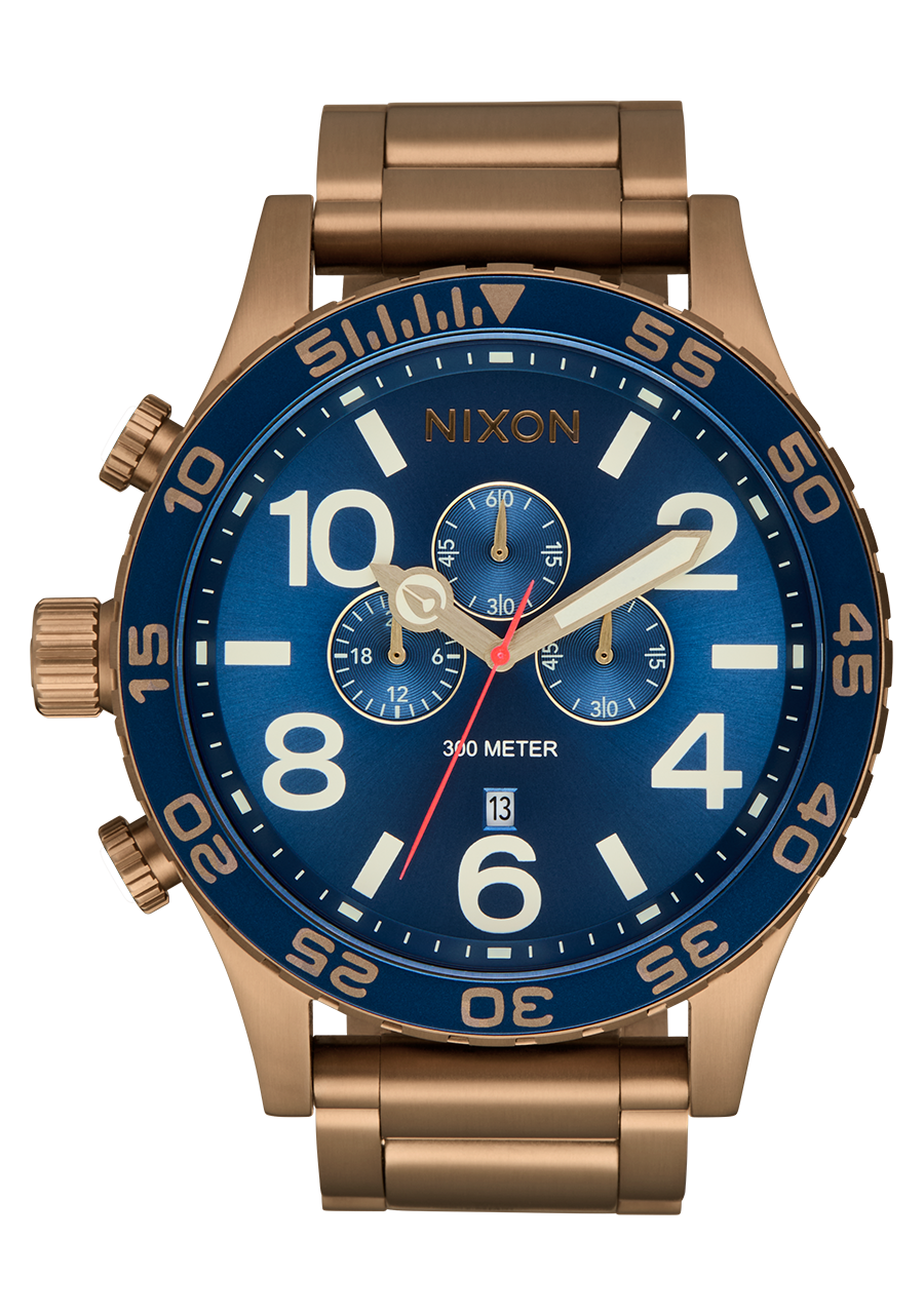 NIXON 51-30 Chrono Desert Gold / Arles Blue Men's Watch | A13895301-00
