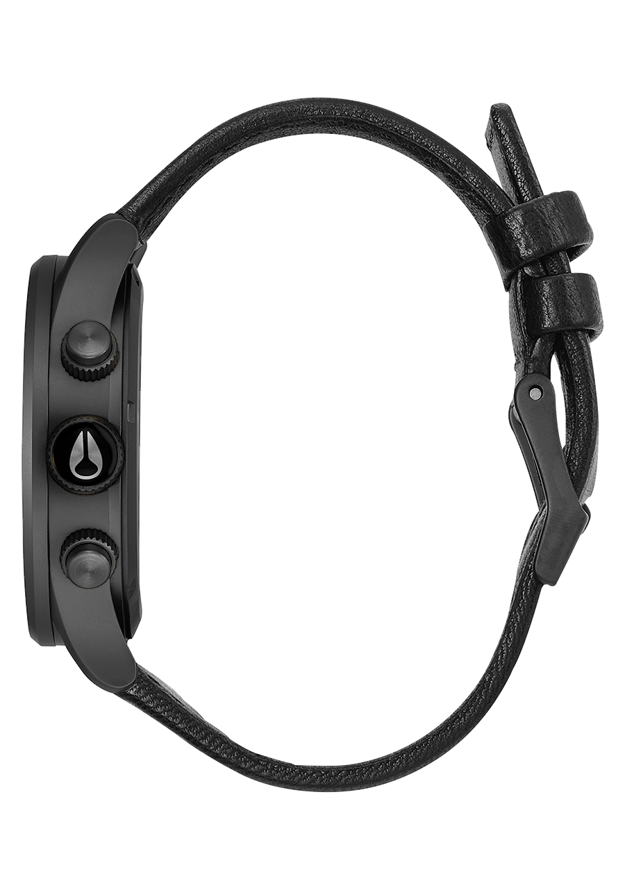 NIXON Sentry Chrono Leather - Matte Black  Gold Black Unisex Watch | A13913088-00