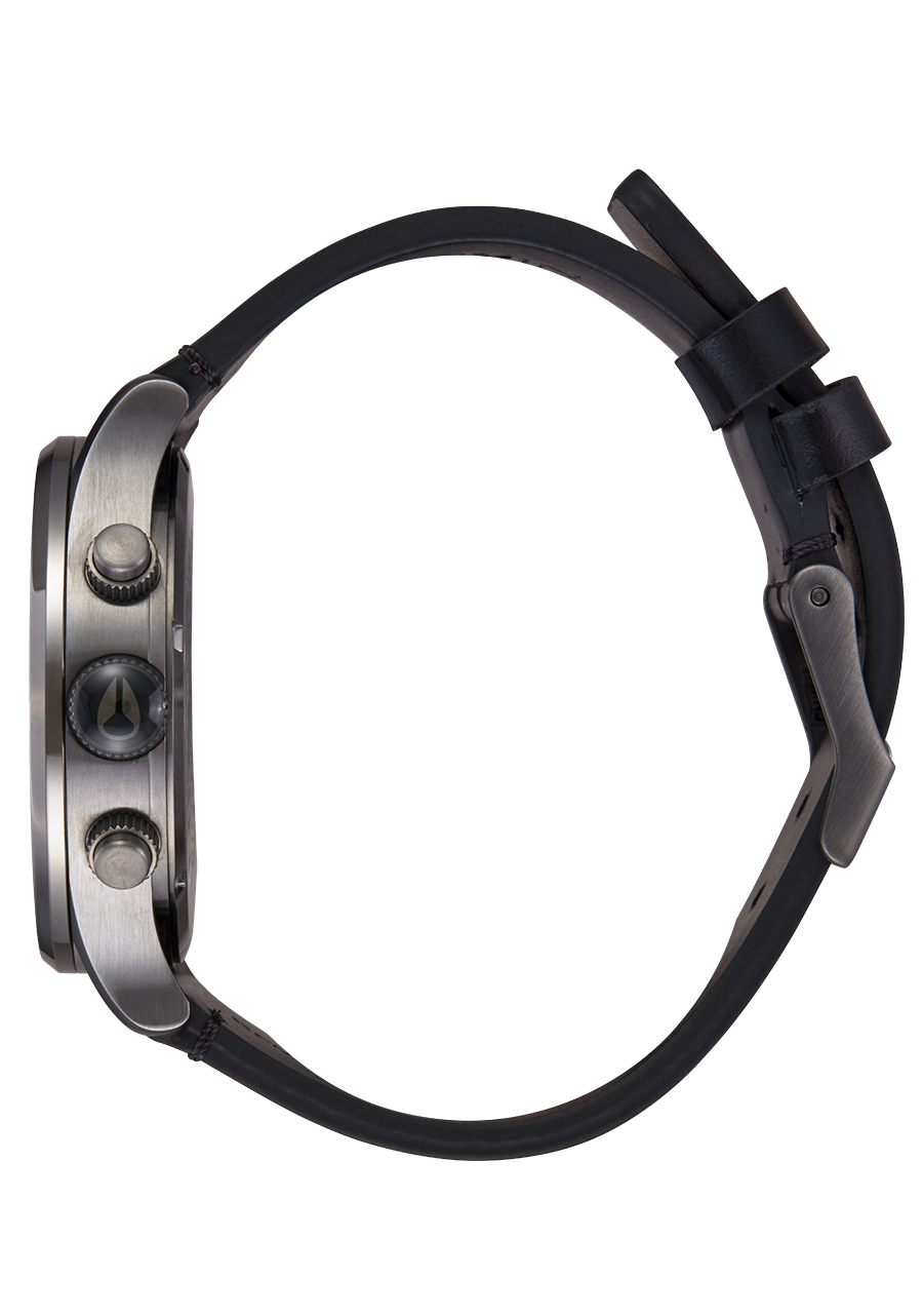 NIXON Sentry Chrono Leather - All Gunmetal Black Unisex Watch | A1391680-00