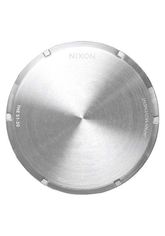 NIXON 51-30 Chrono Leather Silver / Black / Cranberry Men's Watch | A13925199-00