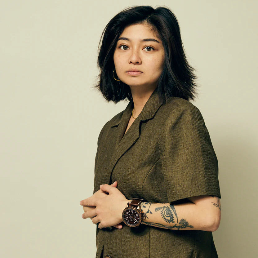 NIXON 51-30 Brown Dial Chronograph Leather Men’s Watch | A13925240-00