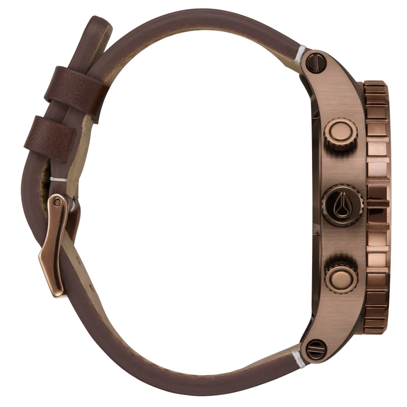 NIXON 51-30 Brown Dial Chronograph Leather Men’s Watch | A13925240-00