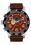 Nixon 51-30 Silver Dial Chronograph Leather Men’s Watch | A13925341-00