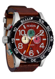 Nixon 51-30 Silver Dial Chronograph Leather Men’s Watch | A13925341-00