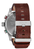 Nixon 51-30 Silver Dial Chronograph Leather Men’s Watch | A13925341-00