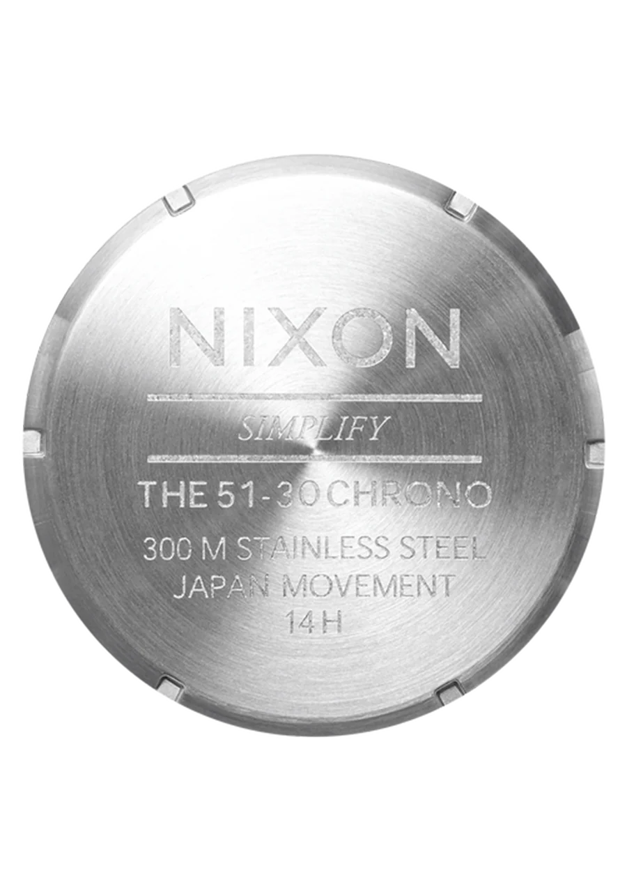 NIXON 51-30 Silver Dial Chronograph Leather Men’s Watch | A13925341-00