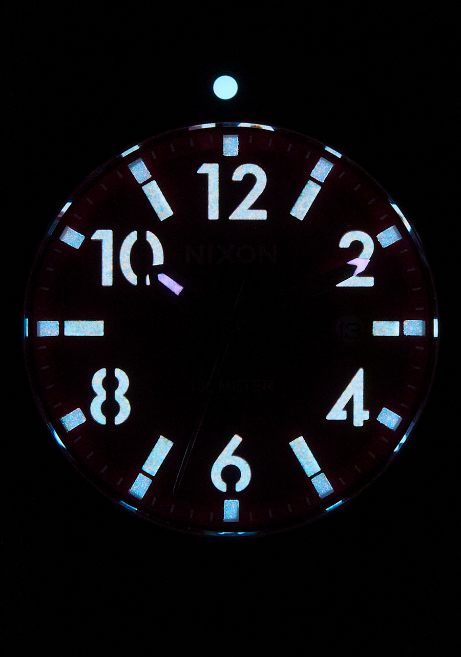 NIXON Smyth 44 - Khaki Red Unisex Watch | A14145262-00