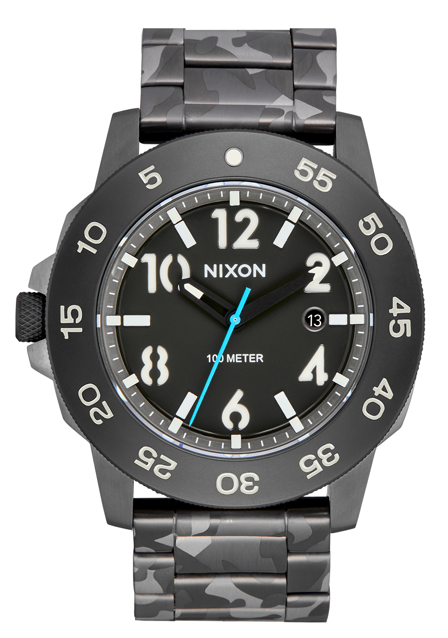 NIXON Smyth 44 - Camo Green Men's Watch | A14145362-00